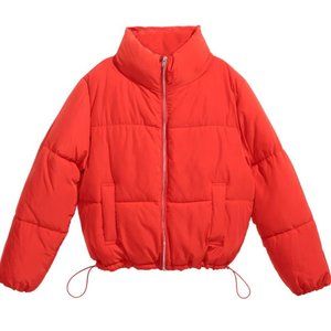 H&M divided bright red puffer jacket